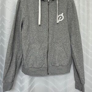 Peloton Heather Gray Zip-Up Hoodie